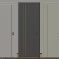Three Modern Wooden Hinged Doors in White Gray Beige with Simple Lines and Black Handles