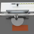 Industrial Machining Equipment With Large Circular Worktable Side Control Panel White Body And Blue Stripes