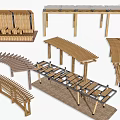 Modern Solid Wood Landscape Corridor Frame Wood Corridor Frame Landscape Structure Landscape Corridor Frame Solid Wood Corridor Frame Leisure Post Station Landscape Architecture Node 3d model