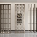 Modern Light Luxury Metal Partition Screen Restaurant Partition Porch Partition 3d model