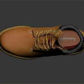 Classic Yellow Work Boots with Black Collar Leather Construction and Rubber Sole