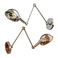 Stylish Modern Adjustable Arm Wall Lamps with Metallic Chrome and Brass Finish for Home Interior