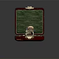 Decorative Ring Weapon Inside Open Red Case With Green Lining And Gold Trim