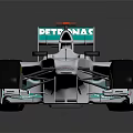 White Light Blue Formula 1 Race Car with Petronas Sponsorship Aerodynamic Design