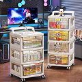 Multi layer Transparent Wheeled Storage Lockers For Snacks In Gaming Room