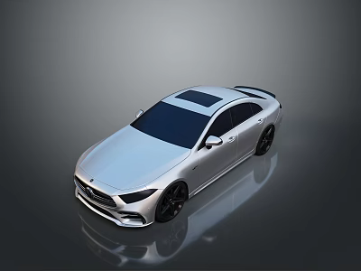 Sleek Modern Silver Sedan With Black Roof And Stylish Black Wheels 3d model