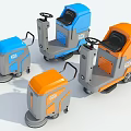 Commercial Cleaning Equipment Various Blue And Orange Floor Cleaning Machines For Business Use