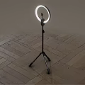 Adjustable Ring Light With Black Tripod Stand For Professional Studio Lighting 3d model
