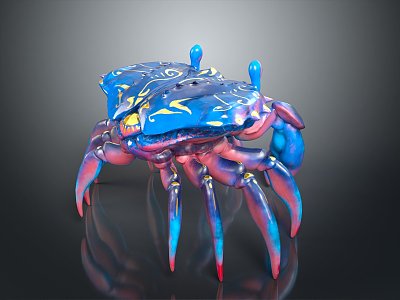 crab sea crab river crab hairy crab bread crab hermit crab big crab small crab marine animal fish 3d model