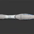 Futuristic White And Blue Weapon Design With Streamlined Mechanical Components 3d model