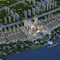 Residential Buildings Aerial View With High Rise Low Rise Greenery River And Urban Roads