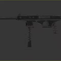 Vintage Submachine Gun Featuring Metal Barrel Magazine And Tactical Grip Design