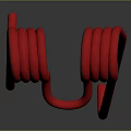 Red Coil Springs Hardware Tools With Flexible Curved Metal Rods