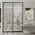Modern partition glass porch partition 3d model
