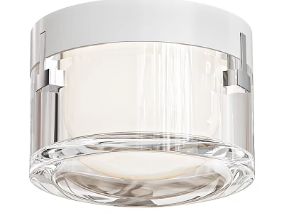 Modern Sleek Ceiling Light With Transparent Glass Shade And Metal Frame 3d model