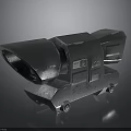 Industrial Black Metal Mechanical Device With Wheeled Base And Front Lens
