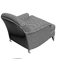 Large Ivory Armchair Traditional Design With Pattern Upholstery and Wood Legs