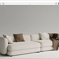 Modern double sofa multiplayer sofa 3d model