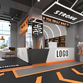Modern Gym Interior With Fitness Equipment And Lighting