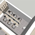 Modern Beauty Hair Salon Interior Layout With Stylish Chairs And Mirror Workstations