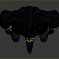Anubis Like Character With Black Body Golden Arm Cuffs And Red Loincloth