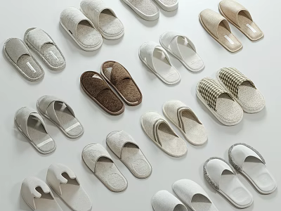Comfortable Home Slippers With Soft Fleece Woven And Mesh Materials In Multiple Colors 3d model
