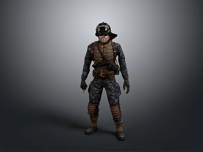 Tactical Combat Outfit Featuring Helmet Body Armor Knee Pads And Gloves 3d model