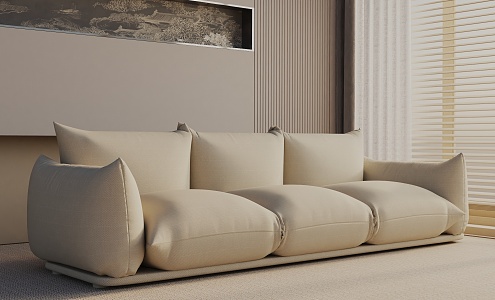 Three-seat sofa 3d model