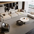 Modern sofa coffee table combination 3d model