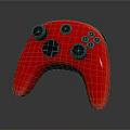 Ergonomic Red Gaming Controller With Black Buttons And Joysticks For Gamers
