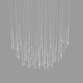 Sparkling Crystal Chandelier with Transparent Hanging Droplets and Bright Lights 3d model