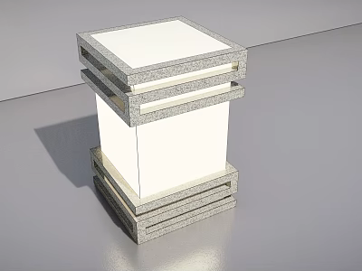 Modern Sculpture With Layered Gray Frames And White Panel Cubic Design 3d model