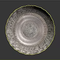 Decorative Silver Bowl With Intricate Patterns And Ornate Base For Household Decor
