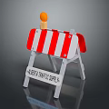 Alberta Traffic Supply Ltd Red White Striped Barrier With Orange Top Ball For Road Safety
