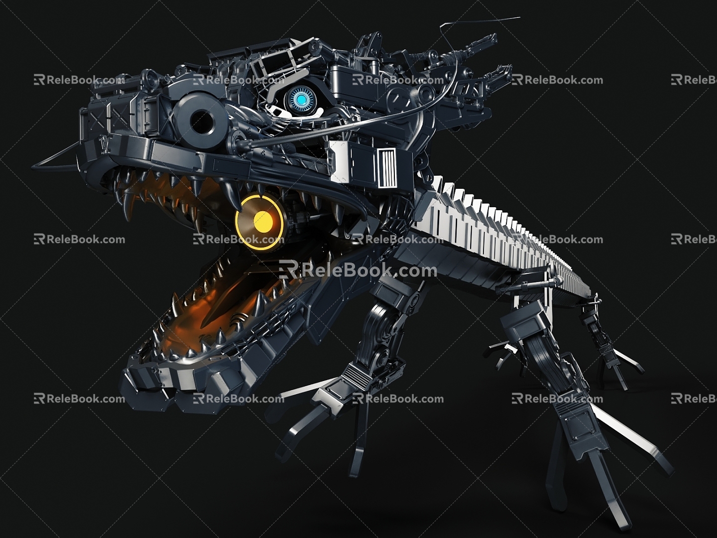 Cyber Dragon Mechanical Dragon Dragon Dragon Oriental Dragon has skin and bones 3d model