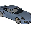 Light blue Porsche sports car with sleek exterior design two door body and sporty wheels