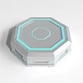 Modern Octagonal Electronic Device With Blue LED Light And Sleek Design