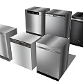 Various Styles Of Kitchen Dishwashers With Stainless Steel And Black Finishes