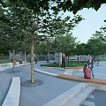 Scenic Park Landscape With Lush Green Trees Walking Path And Recreational Area