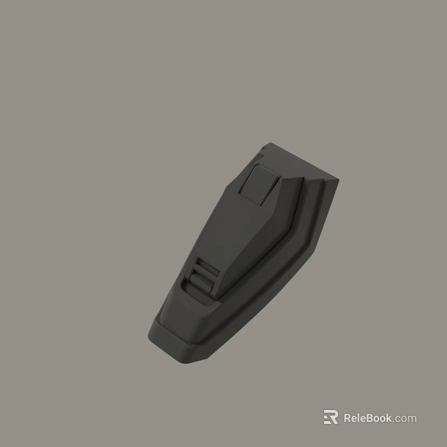 Black Plastic Component With Ergonomic Design For Industrial Equipment Accessory 3d model 