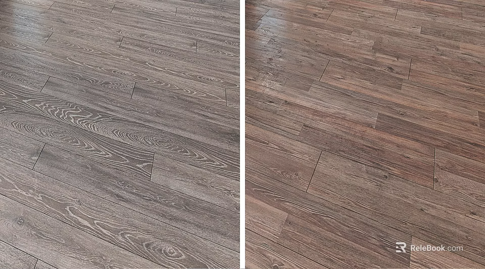 Natural Dark Brown Wooden Flooring With Smooth Surface And Clear Wood Grain 3d model 