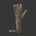 Three Rustic Handmade Wooden Fences With Unique Designs On White Reflective Surface
