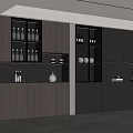 Modern Wine Cabinet Interior Design With Glass Doors Gray And Wooden Cabinets