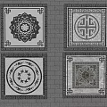Traditional Chinese Pattern Decorative Floor Tiles with Various Classic Border Designs 3d model