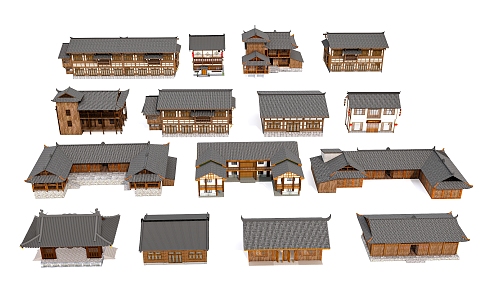 New Chinese-style Residential Building 3d model