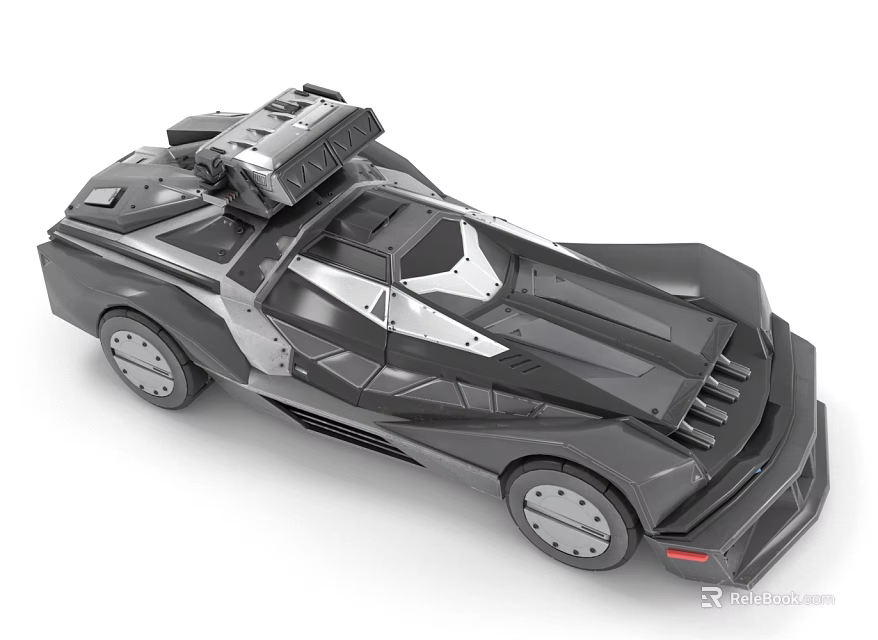 Futuristic Black Sports Car With Unique Design 3d model 