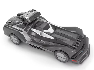 Futuristic Black Sports Car With Unique Design 3d model