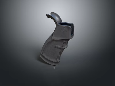 Tactical Pistol Grip Firearm Component With Ergonomic Textured Surface And Gray Metallic Finish 3d model