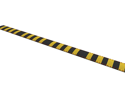 Road Facility Speed Bump With Yellow And Black Stripes For Traffic Safety 3d model