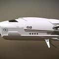 Futuristic White Spaceship With D2 Identifier Streamlined Design Windows And Thrusters 3d model